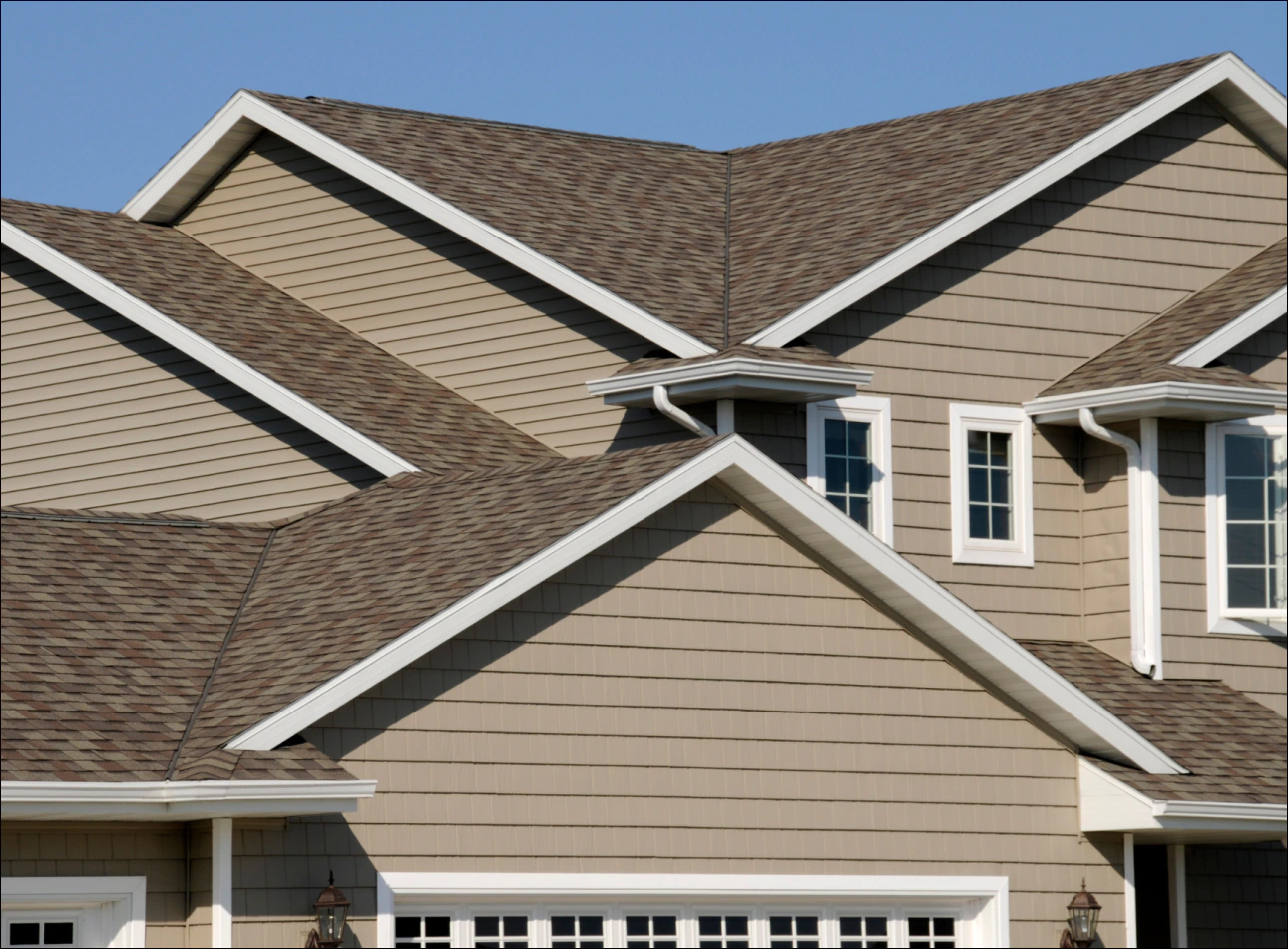 siding and roofing of a house